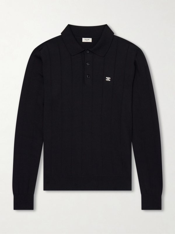 Silk and Cotton-Blend Polo Sweater Silk and Cotton-Blend Polo Sweater