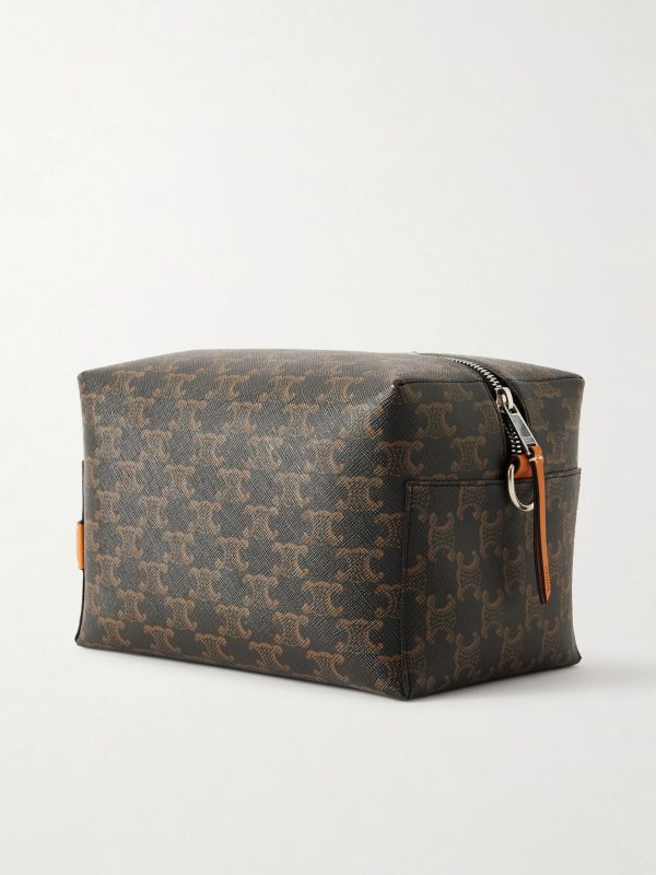 Leather-Trimmed Monogrammed Coated-Canvas Messenger Bag - BK Leather-Trimmed Monogrammed Coated-Canvas Messenger Bag - BK