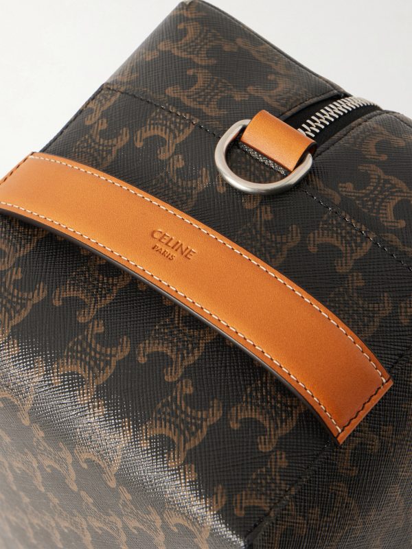 Leather-Trimmed Monogrammed Coated-Canvas Messenger Bag - CU Leather-Trimmed Monogrammed Coated-Canvas Messenger Bag - CU