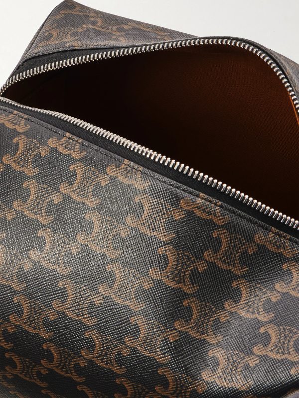 Leather-Trimmed Monogrammed Coated-Canvas Messenger Bag - E1 Leather-Trimmed Monogrammed Coated-Canvas Messenger Bag - E1