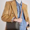 Leather-Trimmed Monogrammed Coated-Canvas Messenger Bag - FR Leather-Trimmed Monogrammed Coated-Canvas Messenger Bag - FR