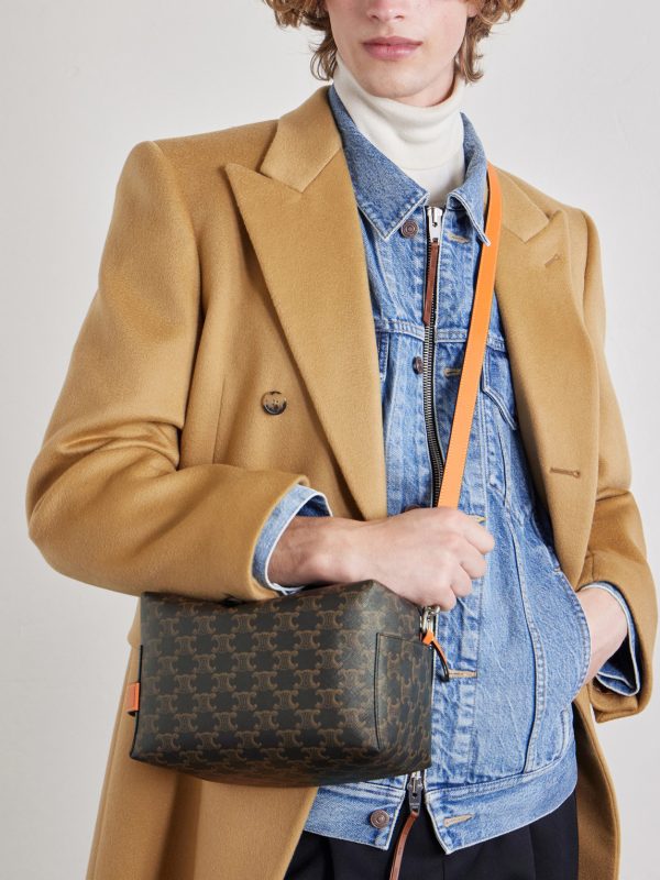 Leather-Trimmed Monogrammed Coated-Canvas Messenger Bag - FR Leather-Trimmed Monogrammed Coated-Canvas Messenger Bag - FR