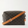 Leather-Trimmed Monogrammed Coated-Canvas Messenger Bag Leather-Trimmed Monogrammed Coated-Canvas Messenger Bag