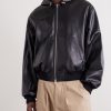 Leather Hooded Jacket - FR Leather Hooded Jacket - FR