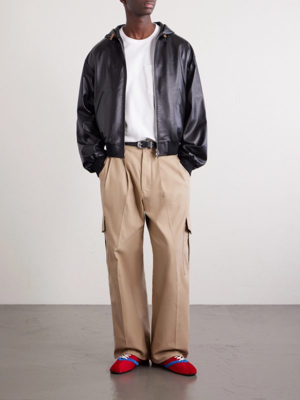 Leather Hooded Jacket - OU Leather Hooded Jacket - OU