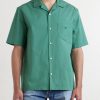 Convertible-Collar Logo-Embroidered Cotton and Linen-Blend Shirt - FR Convertible-Collar Logo-Embroidered Cotton and Linen-Blend Shirt - FR