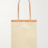 Triomphe Medium Leather-Trimmed Printed Canvas Tote Bag - BK Triomphe Medium Leather-Trimmed Printed Canvas Tote Bag - BK