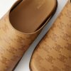 Triomphe-Debossed Leather Slides - CU