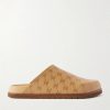 Triomphe-Debossed Leather Slides