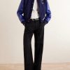 Teddy Logo-Embroidered Leather-Trimmed Wool-Blend Bomber Jacket - OU Teddy Logo-Embroidered Leather-Trimmed Wool-Blend Bomber Jacket - OU