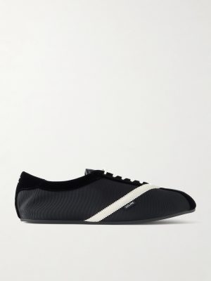 Leather-Trimmed Grosgrain Sneakers Leather-Trimmed Grosgrain Sneakers