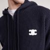 Hooded Logo-Embroidered Wool Zip-Up Cardigan - CU Hooded Logo-Embroidered Wool Zip-Up Cardigan - CU