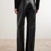 Straight-Leg Leather Trousers - BK Straight-Leg Leather Trousers - BK