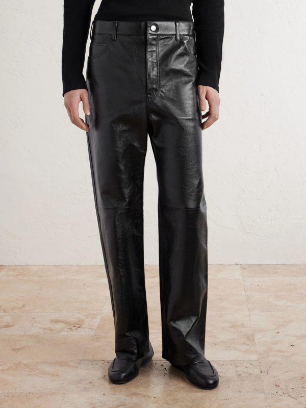 Straight-Leg Leather Trousers - FR Straight-Leg Leather Trousers - FR