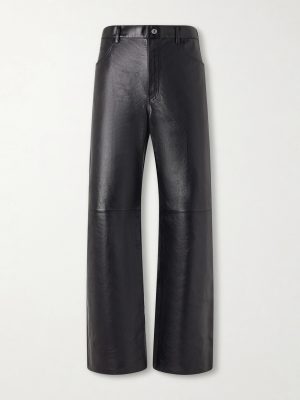 Straight-Leg Leather Trousers