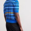 Slim-Fit Logo-Embroidered Striped Cotton Polo Shirt - BK
