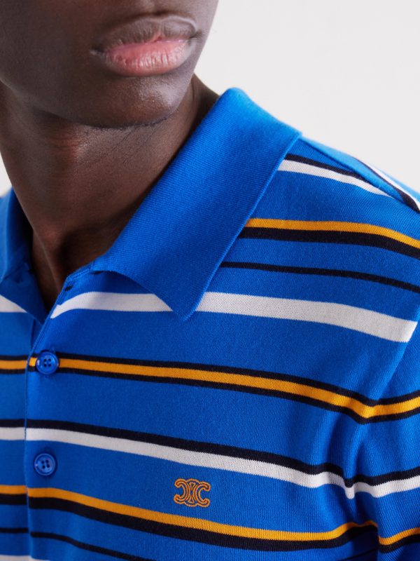 Slim-Fit Logo-Embroidered Striped Cotton Polo Shirt - CU