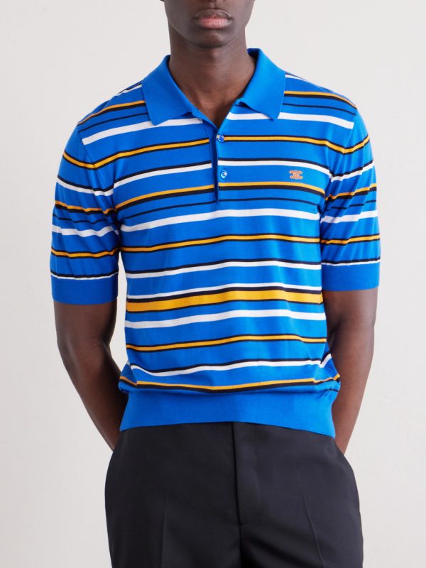 Slim-Fit Logo-Embroidered Striped Cotton Polo Shirt - FR