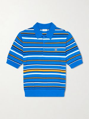 Slim-Fit Logo-Embroidered Striped Cotton Polo Shirt Slim-Fit Logo-Embroidered Striped Cotton Polo Shirt