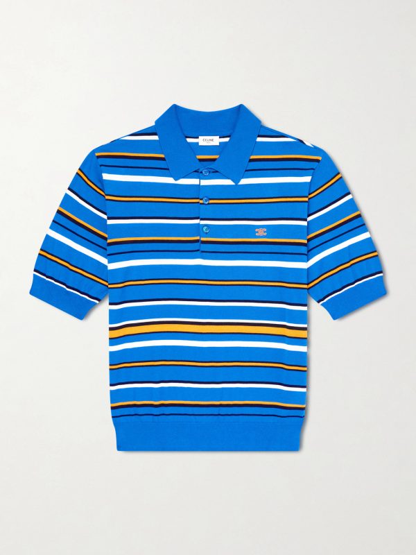 Slim-Fit Logo-Embroidered Striped Cotton Polo Shirt