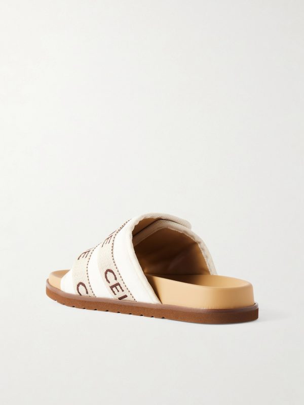 Pitea Logo-Jacquard Canvas Sandals - BK Pitea Logo-Jacquard Canvas Sandals - BK