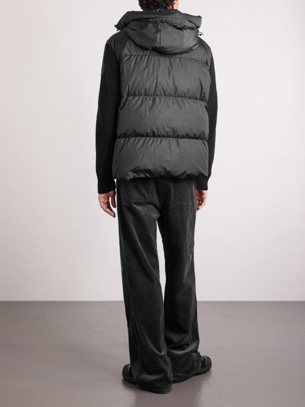 HyBridge® Wool and Quilted Shell Hooded Down Jacket - BK HyBridge® Wool and Quilted Shell Hooded Down Jacket - BK