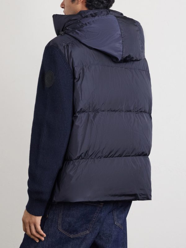 HyBridge® Wool and Quilted Shell Hooded Down Jacket - BK