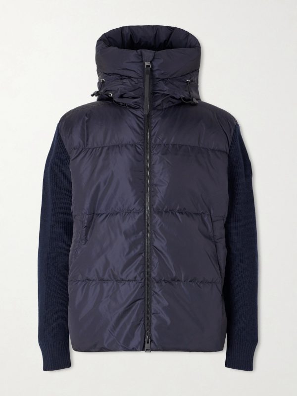 HyBridge® Wool and Quilted Shell Hooded Down Jacket