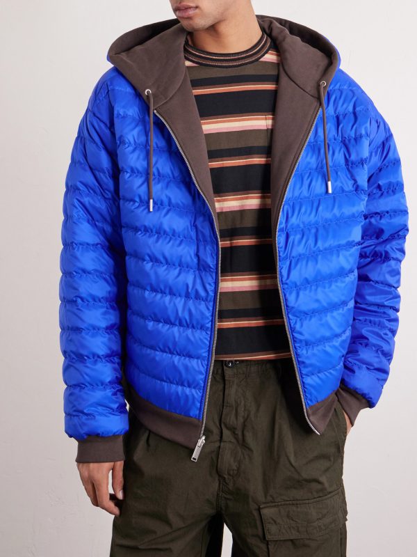 Fuse Reversible Cotton-Jersey and Quilted Shell Down Hoodie - E2 Fuse Reversible Cotton-Jersey and Quilted Shell Down Hoodie - E2