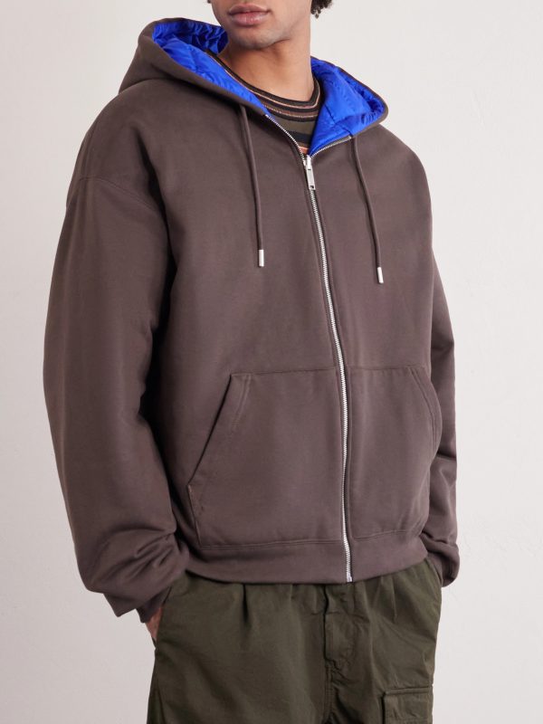 Fuse Reversible Cotton-Jersey and Quilted Shell Down Hoodie - FR Fuse Reversible Cotton-Jersey and Quilted Shell Down Hoodie - FR