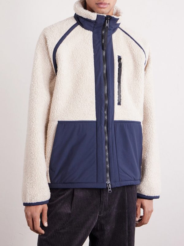 Westport Logo-Appliquéd Wool-Blend Fleece and Cotton-Blend Jacket - FR