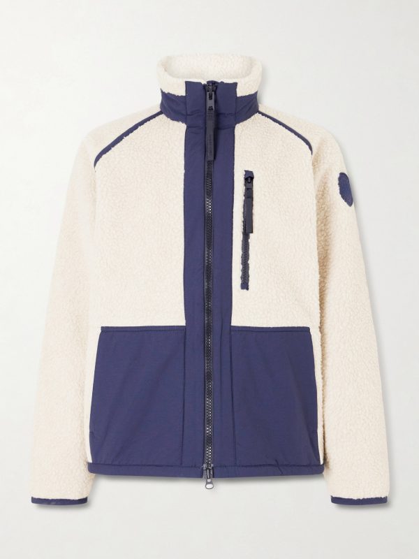 Westport Logo-Appliquéd Wool-Blend Fleece and Cotton-Blend Jacket