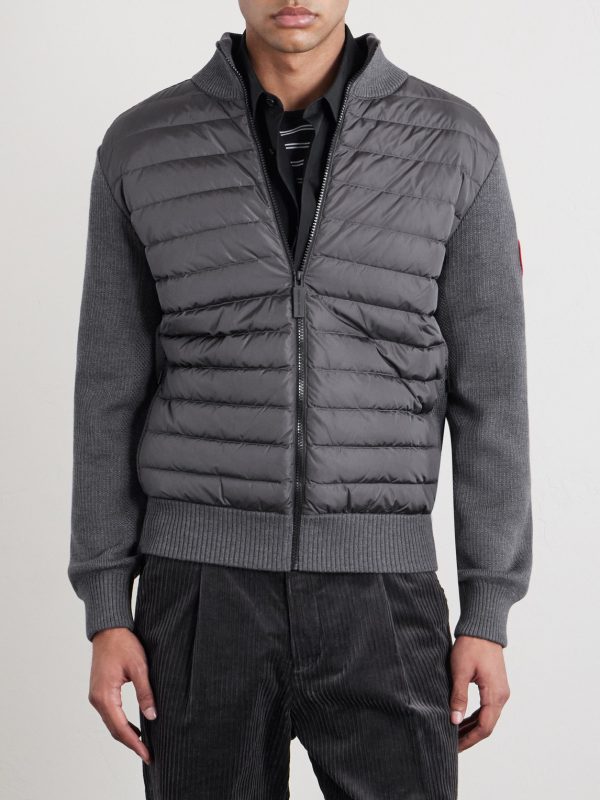 HyBridge Slim-Fit Quilted Down Shell and Merino Wool Jacket - FR HyBridge Slim-Fit Quilted Down Shell and Merino Wool Jacket - FR