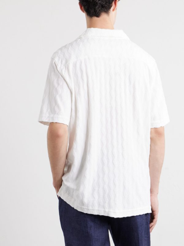 Roberto Terry Cotton and Linen-Blend Jacquard Shirt - BK Roberto Terry Cotton and Linen-Blend Jacquard Shirt - BK