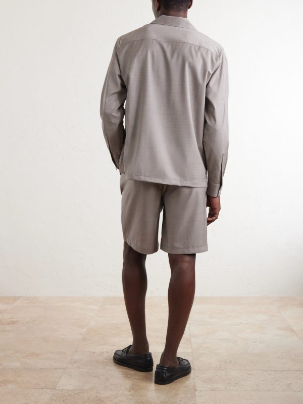 Safra Camp-Collar Wool Shirt - BK Safra Camp-Collar Wool Shirt - BK