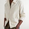 Tomas Striped Linen and Cotton-Blend Blouson Jacket - CU Tomas Striped Linen and Cotton-Blend Blouson Jacket - CU