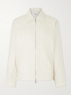 Tomas Striped Linen and Cotton-Blend Blouson Jacket