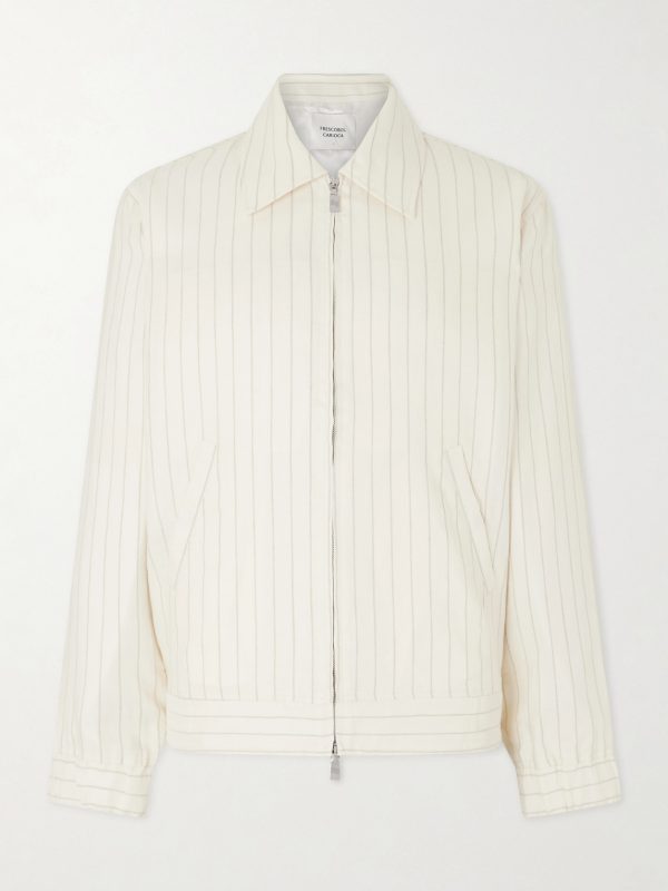 Tomas Striped Linen and Cotton-Blend Blouson Jacket Tomas Striped Linen and Cotton-Blend Blouson Jacket