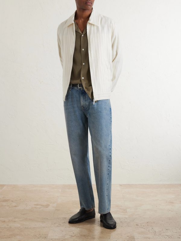 Tomas Striped Linen and Cotton-Blend Blouson Jacket - OU Tomas Striped Linen and Cotton-Blend Blouson Jacket - OU
