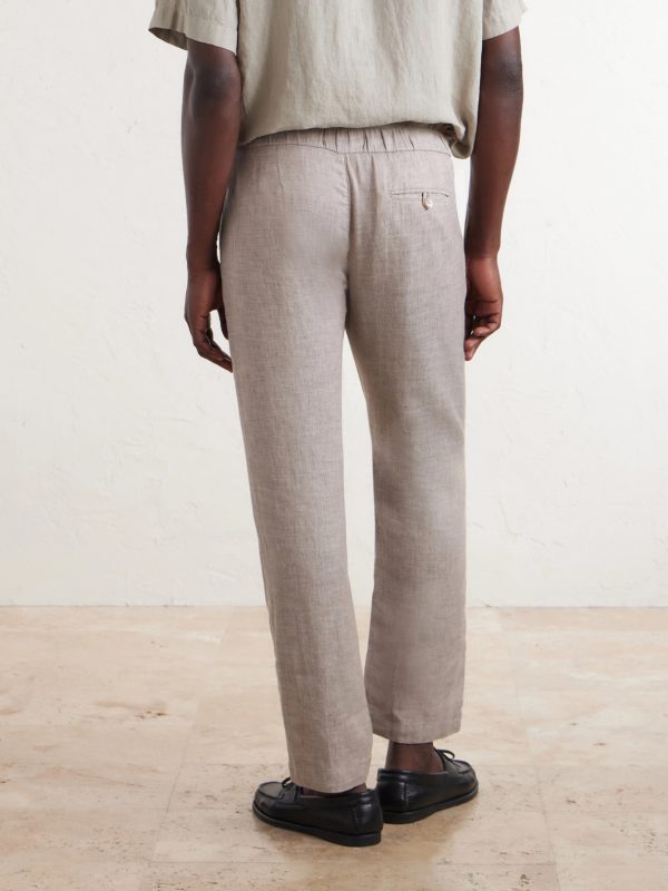 Oscar Straight-Leg Linen and Cotton-Blend Drawstring Trousers - BK Oscar Straight-Leg Linen and Cotton-Blend Drawstring Trousers - BK