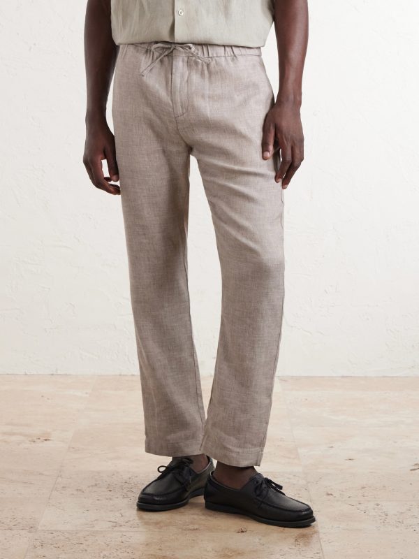 Oscar Straight-Leg Linen and Cotton-Blend Drawstring Trousers - FR Oscar Straight-Leg Linen and Cotton-Blend Drawstring Trousers - FR