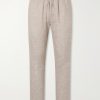 Oscar Straight-Leg Linen and Cotton-Blend Drawstring Trousers Oscar Straight-Leg Linen and Cotton-Blend Drawstring Trousers