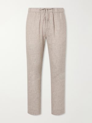 Oscar Straight-Leg Linen and Cotton-Blend Drawstring Trousers