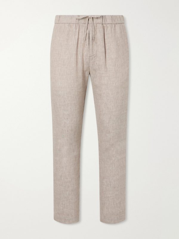 Oscar Straight-Leg Linen and Cotton-Blend Drawstring Trousers Oscar Straight-Leg Linen and Cotton-Blend Drawstring Trousers