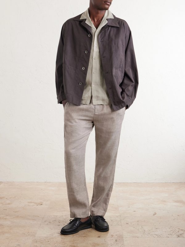 Oscar Straight-Leg Linen and Cotton-Blend Drawstring Trousers - OU Oscar Straight-Leg Linen and Cotton-Blend Drawstring Trousers - OU