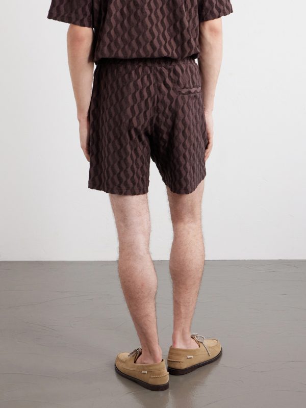 Augusto Cotton and Linen-Blend Jacquard Terry Shorts - BK Augusto Cotton and Linen-Blend Jacquard Terry Shorts - BK
