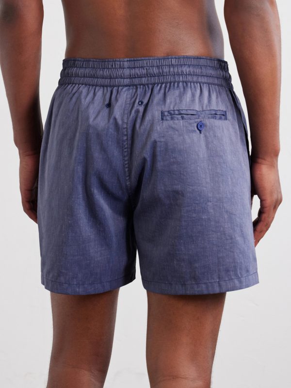 Rio Straight-Leg Linen Blend Swim Short - BK