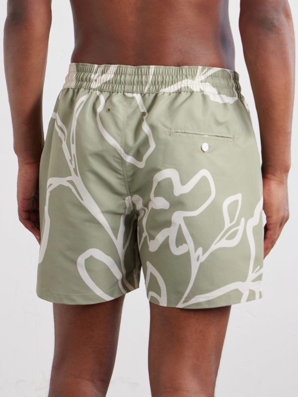 Straight-Leg Printed Recycled Swim Shorts - BK