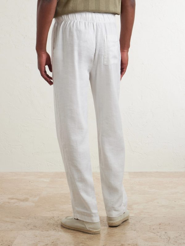 Luan Straight-Leg Linen and Cotton-Blend Drawstring Trousers - BK Luan Straight-Leg Linen and Cotton-Blend Drawstring Trousers - BK