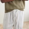 Luan Straight-Leg Linen and Cotton-Blend Drawstring Trousers - CU Luan Straight-Leg Linen and Cotton-Blend Drawstring Trousers - CU